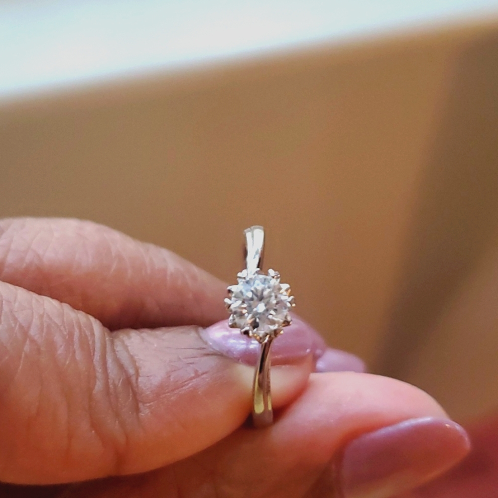 0.5 CT round Moissanite ring on 925 silver